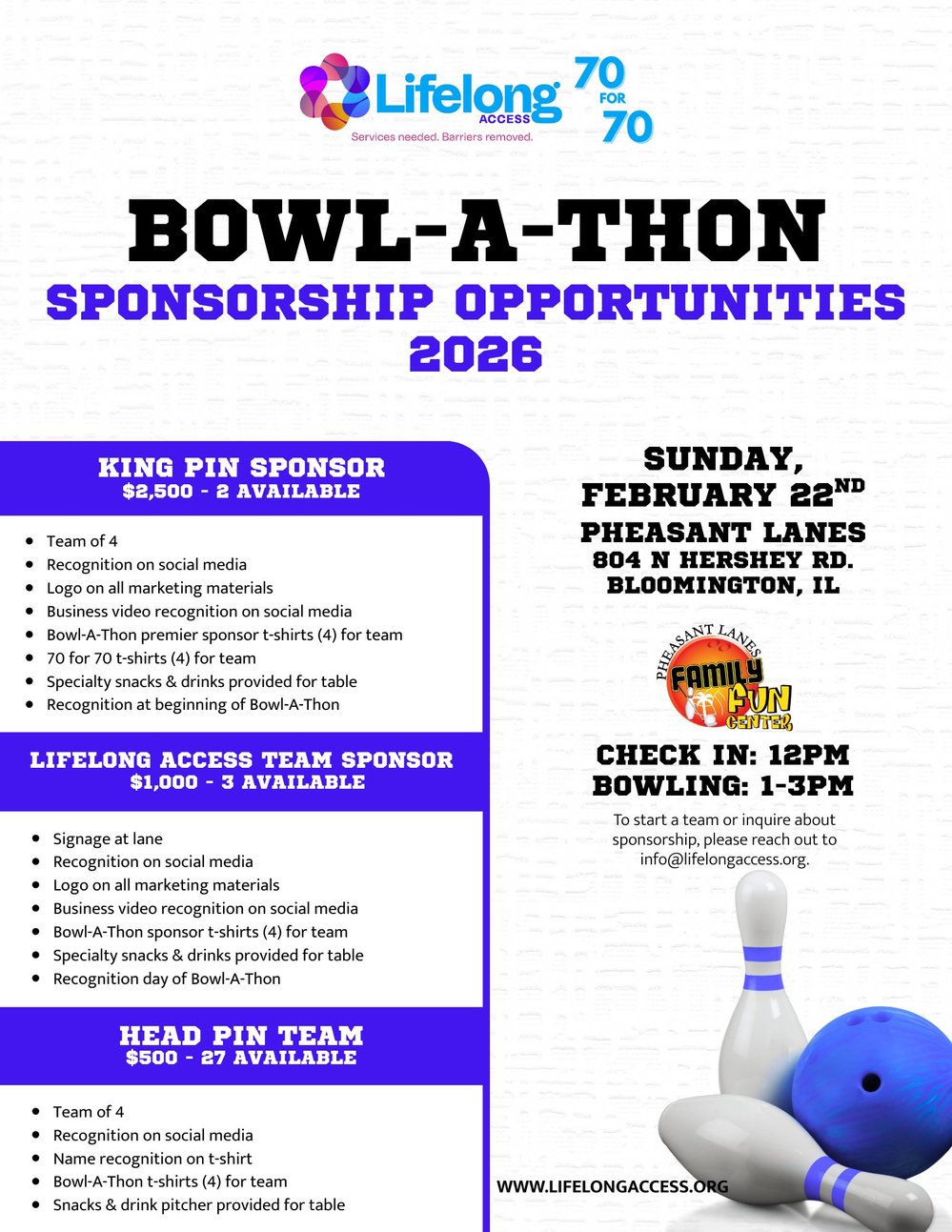 Bowl-A-Thon Sponsor Sheet