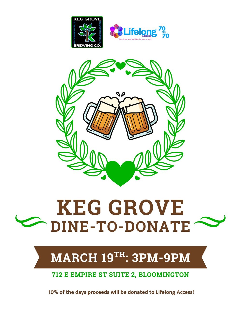 Keg Grove Dine-to-Donate Flyer